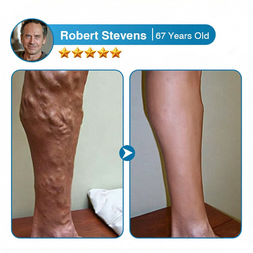 Robert Stevens varicose veins before and after