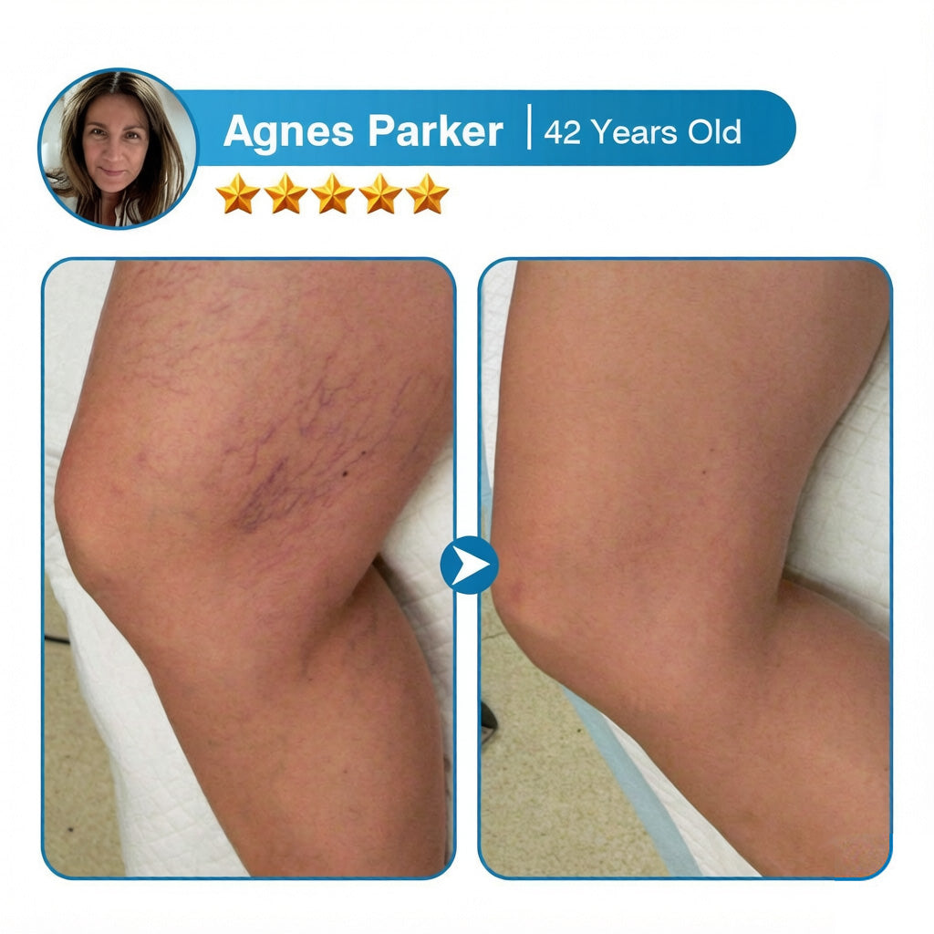 Agnes Parker spider veins before and after